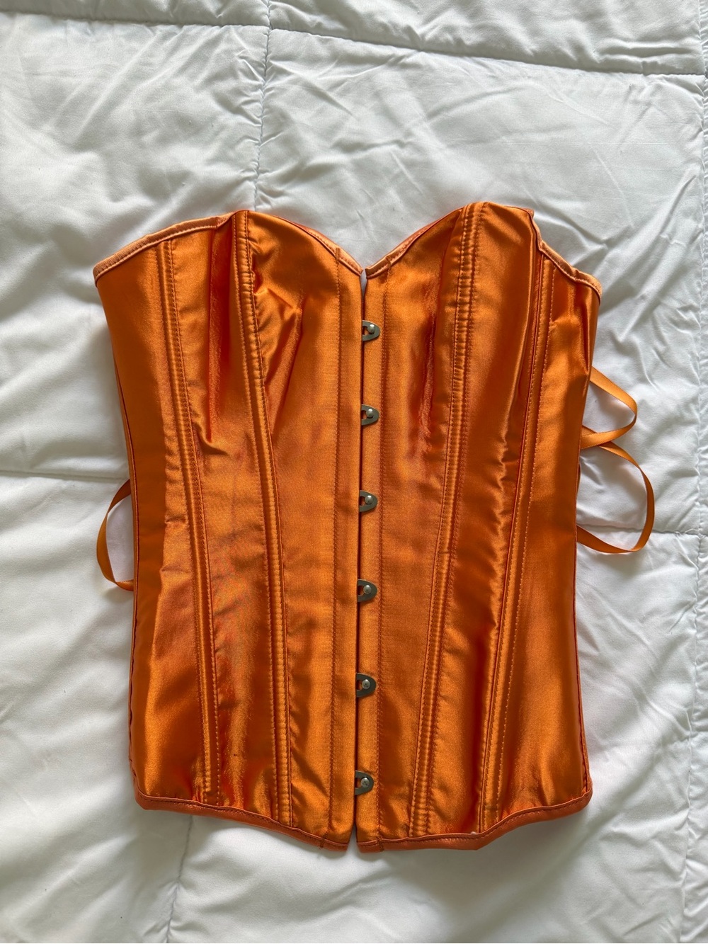 Orange Satin Corset Top